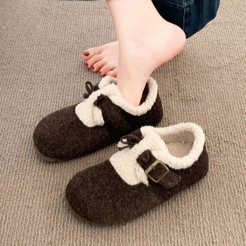 加绒毛呢勃肯鞋女2025秋冬新款保暖一脚蹬金属扣复古休闲乐福棉鞋,淘宝优惠券,粉丝福利购,淘宝优惠卷