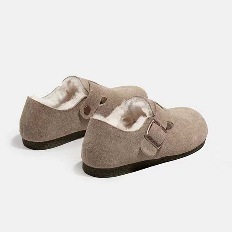 毛毛全包加绒勃肯鞋女2025秋冬新款平底懒人一脚蹬豆豆博肯棉鞋子,淘宝优惠券,粉丝福利购,淘宝优惠卷