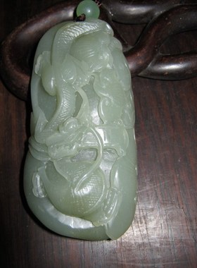 钱塘邮社   和田玉青白玉 龙行天下 把件