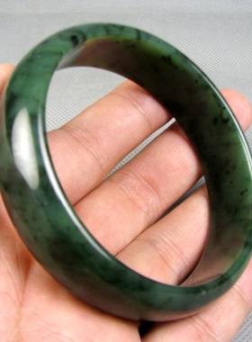 钱塘邮社------和田玉 碧玉 手镯  61mm