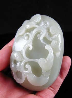 白玉白玉喜事连连把件