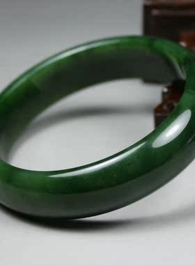 钱塘邮社   和田玉 碧玉 手镯 送证 内径60mm