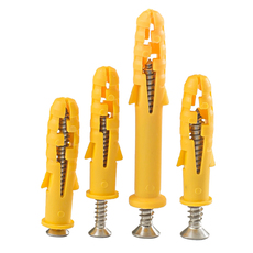 Болт расширительный 小黄鱼塑料膨胀管膨胀螺丝胶塞螺栓涨塞自攻螺丝套装6/8/10/12mm