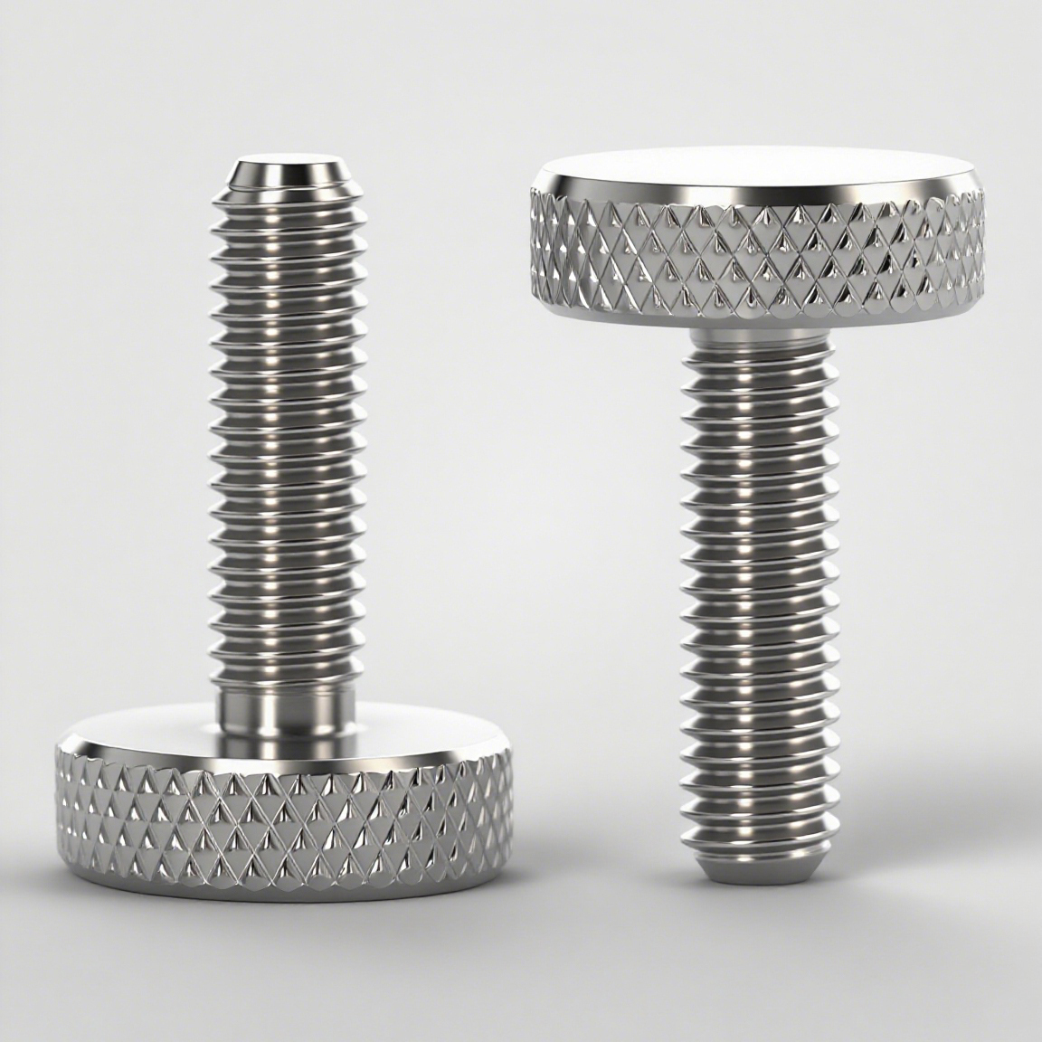 304不锈钢滚花螺丝手扭手拧调节螺栓大头广告镜面螺钉M3M4M5M6M8 - 图1