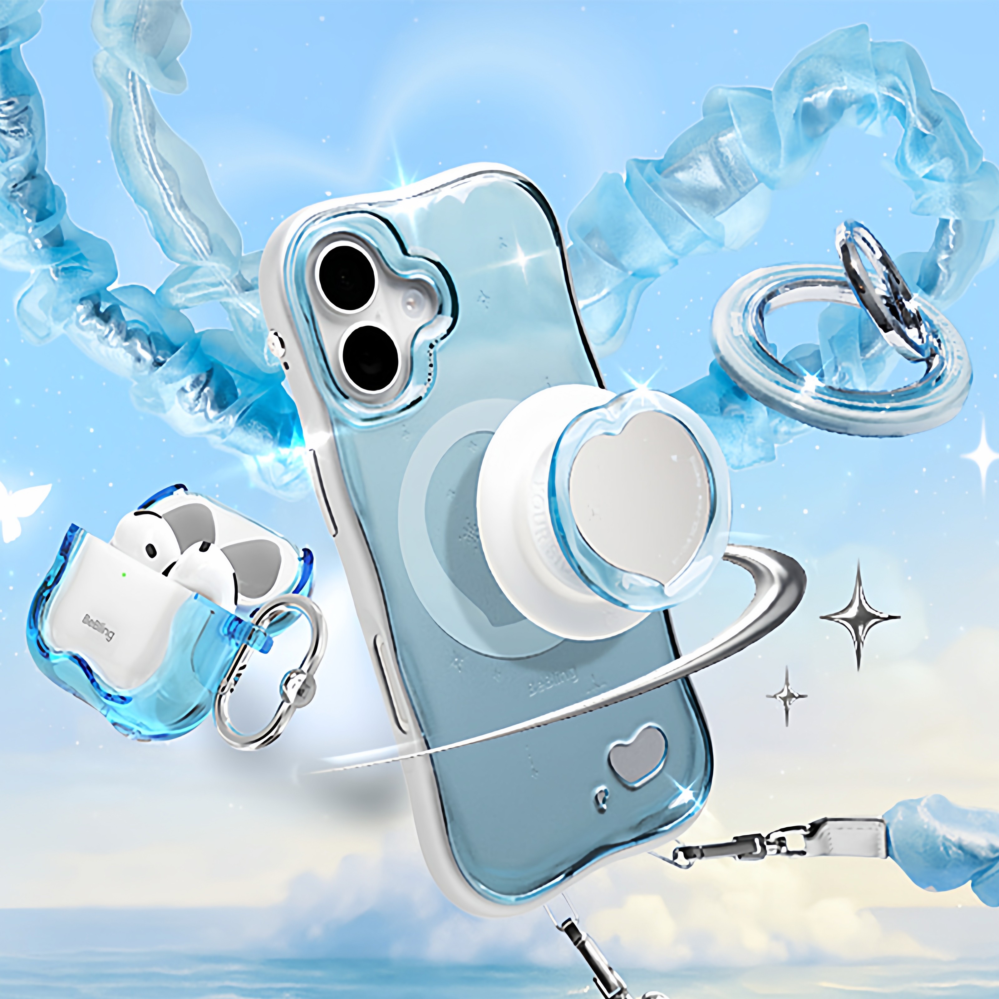 iFace爱心镜子气囊磁吸手机支架指环扣防BeBing系列丢失脱落可旋转简约百搭防摔男女通用适用于苹果手机桌面,淘宝优惠券,粉丝福利购,淘宝优惠卷