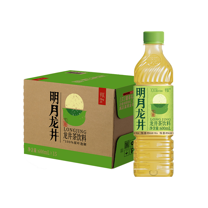 【美丽618】平仄明月龙井青柑乌龙茶饮料600mL*15瓶装无糖茶饮料 - 图3