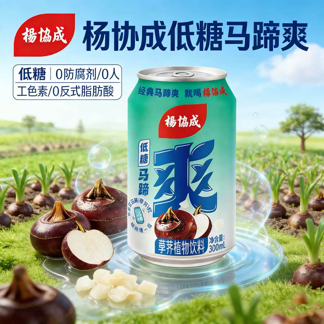 杨协成低糖马蹄爽果汁果肉果粒水果饮料荸荠果味饮料300ML*6罐