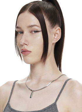 oammi原创潮牌两段钛钢项链男生