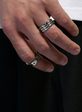 oammi原创设计镂空戒指钛钢