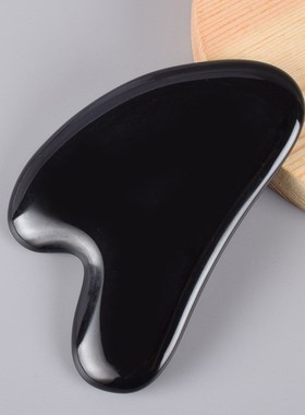 德拾天然玉石黑曜石刮痧板美容刮痧片点穴拔筋面部脸部刮脸按摩