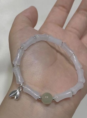 2024国潮新中式竹节竹叶吊坠手链小众设计感个性时尚手饰品