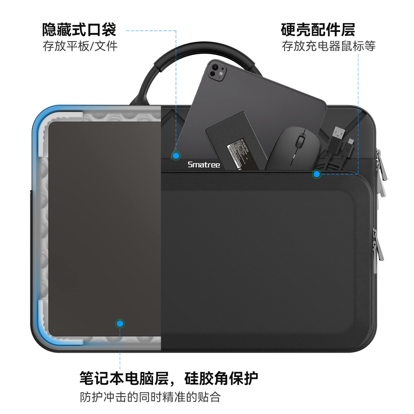 Smatree适美其适用外星人Alienware/M18R2/ROG枪神7/8/9/10Plus游戏本18英寸大容量笔记游戏本电脑手提公文包