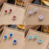 Cross-border new micro-paved zircon love heart three-piece set necklace ring earrings women's fashion light luxury heart-shaped jewelry wholesale