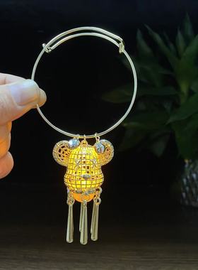新中式古风灯笼发光手镯宫廷仙气铃铛镯子日常百搭汉服马面裙
