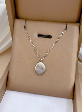 【通体钛钢】异形金豆气质个性极简风炉内真金项链女ins锁骨链