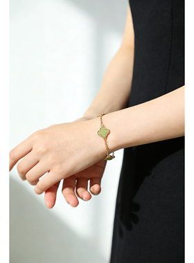 手链 天然手工竹编气质手链四叶草时尚饰品