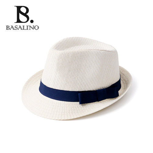 当天发英国经典款男士草帽男礼帽英伦礼帽手工绅士爵士帽大码草帽 - 图1