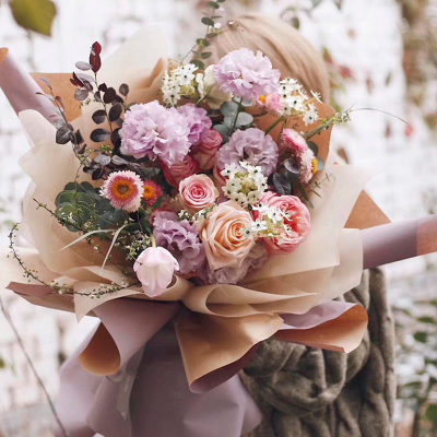 比心牛皮纸卷筒多色花束包装纸材料鲜花礼品复古包花纸花店用搭配 虎窝淘