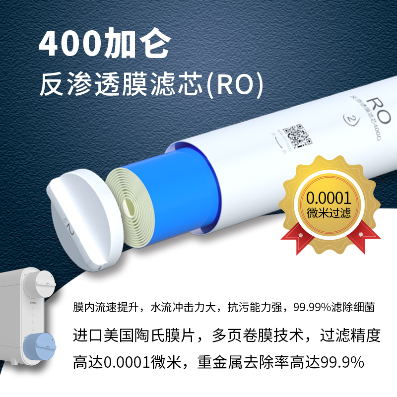 溢泰康富乐超滤膜净水器PP棉400U-F1家用H400G通用套装专用滤芯 - 图1