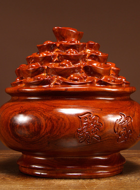 雕刻摆件红木五路财神开业工艺品