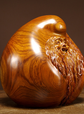 木雕摆件老寿星寓意生日工艺品