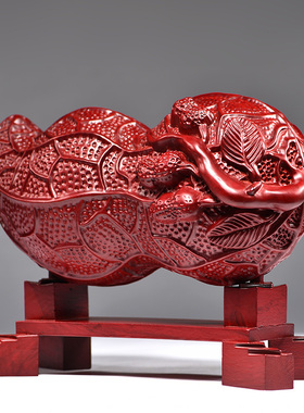 红花梨木雕生意兴隆摆件实木花生如意家居客厅装饰摆设红木工艺品