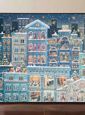 雪夜铝合金拼图框51*51cm可定制