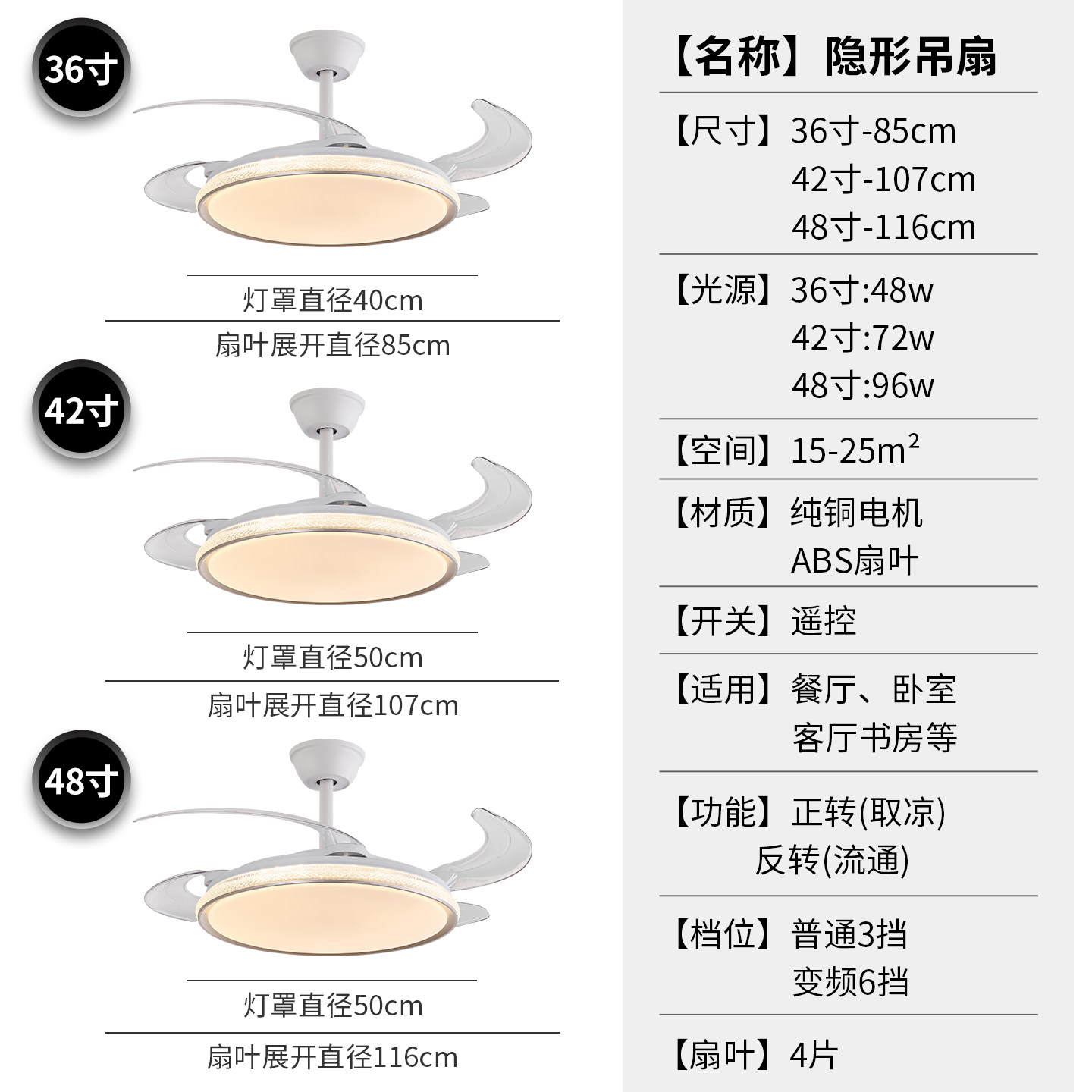 现代简约风扇灯客厅餐厅吊灯护眼LED吊扇灯电扇家用灯具,淘宝优惠券,粉丝福利购,淘宝优惠卷