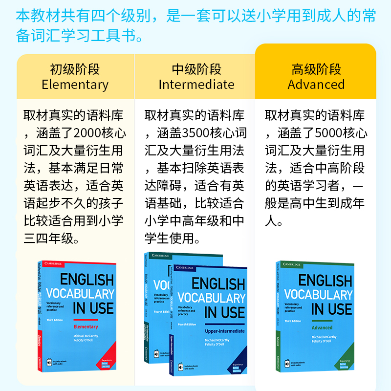 剑桥词汇书英国原版进口第三版English Vocabulary in Use Upper-intermediate中级下册剑桥初中英语词汇英式教材电子书自学工具书-图2