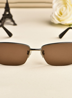 晶工匠天然茶色半框太阳镜