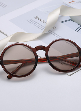 晶工匠天然石头镜男复古圆形清凉