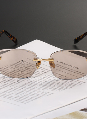 天然水晶无框切边时尚太阳眼镜