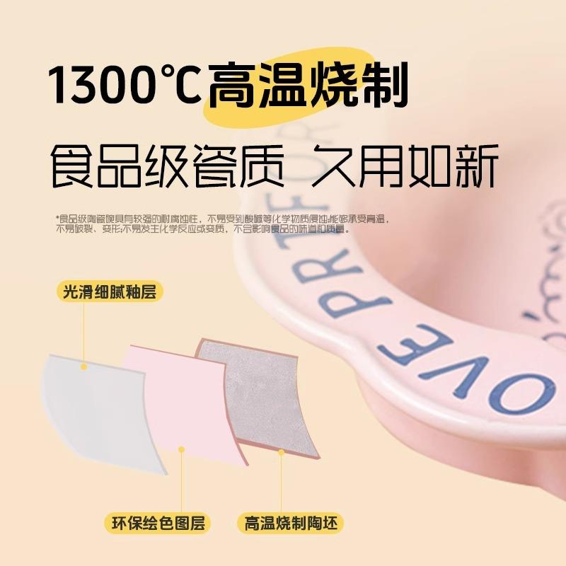 多巴胺陶瓷竹架宠物碗饭盆狗粮碗猫碗高脚防打翻喂水盆花边可爱碗 - 图2