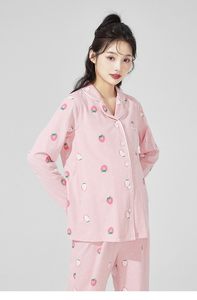 孕之彩春夏哺乳月子服纯棉孕妇睡衣喂奶家居服套装YBT191317