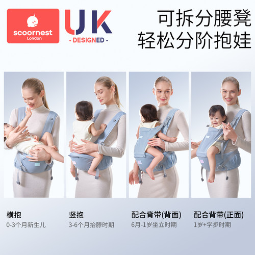 科巢腰凳婴儿背带抱抱托宝宝轻便四季坐凳外出两用多功能抱娃神器 - 图3