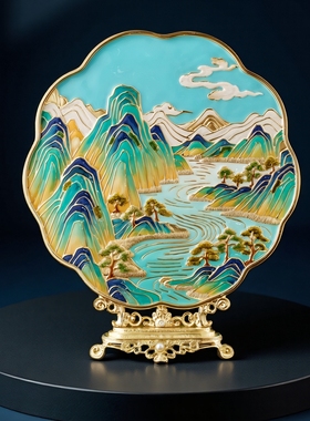 千里江山珐琅彩摆件送客户领导