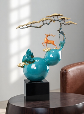 全铜福禄双全新中式摆件乔迁礼品