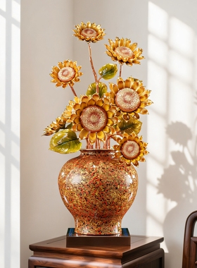 蒸蒸日上向日葵全铜摆件开业贺礼