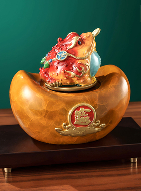 招财进宝铜金蟾摆件新店开业贺礼