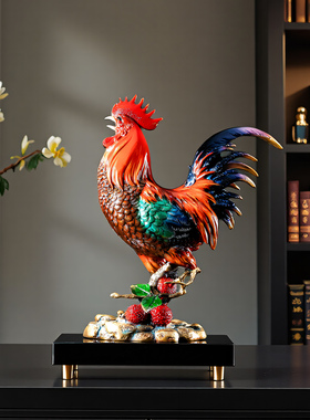 大吉大利彩铜公鸡金鸡报喜摆件