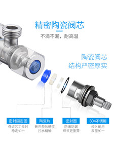 箭牌卫浴热水器双出水角阀不锈钢三角阀一进一出三通分水阀开关