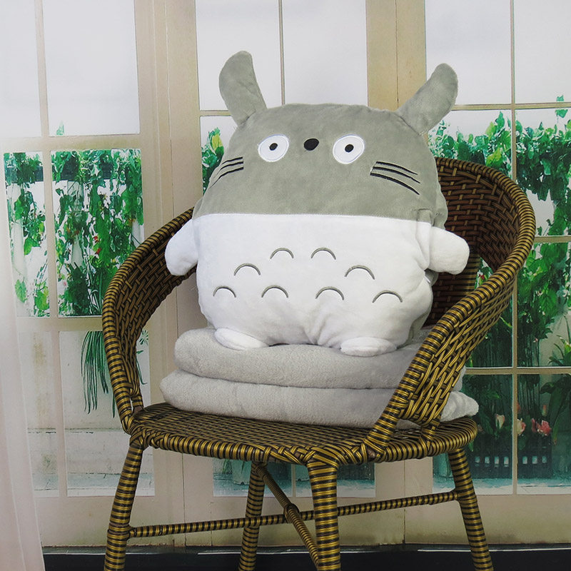 龙猫抱枕被子两用靠枕折叠毯珊瑚绒汽车内用办公室午睡枕头三合一,淘宝优惠券,粉丝福利购,淘宝优惠卷