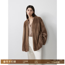 Pay Zion North Island mink Ancient Wind V Collar Full Pumping Imported velvet Mink Fur Grass Loose Mink Fur Coat Winter