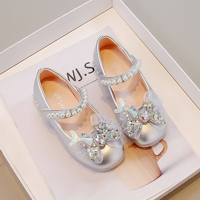 女童小皮鞋春秋季新款女孩演出配礼服公主鞋水钻蝴蝶结女宝宝单鞋,淘宝优惠券,粉丝福利购,淘宝优惠卷