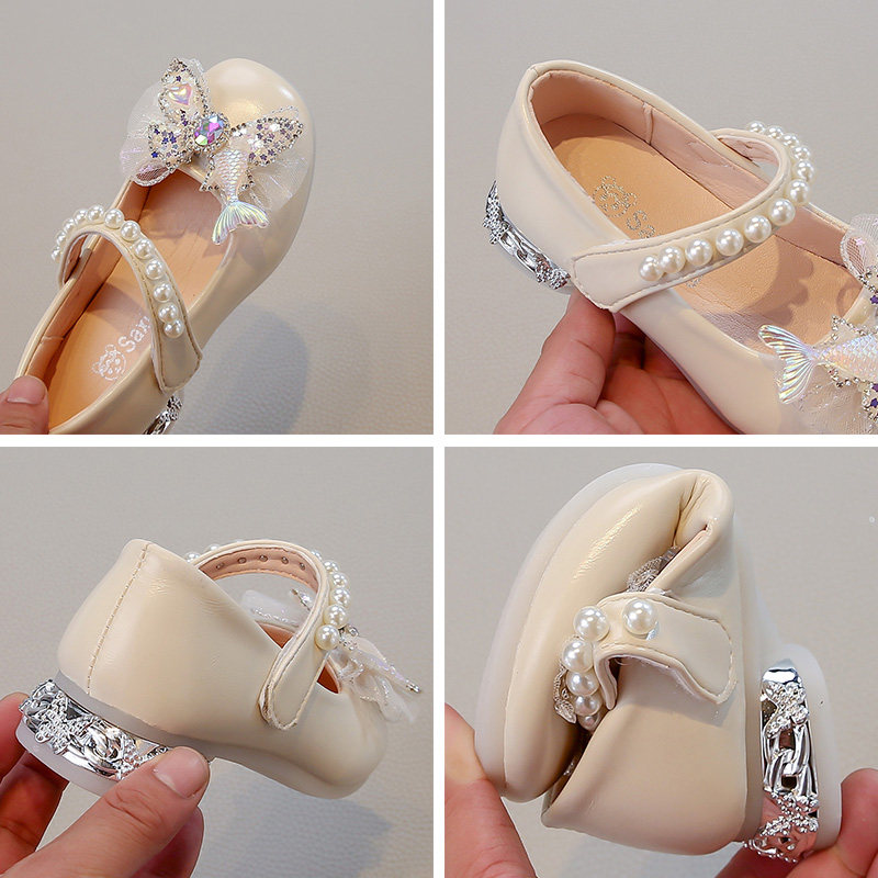 女童小皮鞋春秋季新款女孩演出配礼服公主鞋水钻蝴蝶结女宝宝单鞋,淘宝优惠券,粉丝福利购,淘宝优惠卷