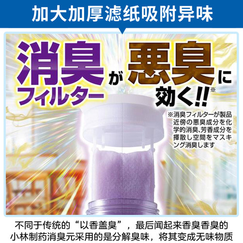 日本小林制药消臭元除臭空气清新剂厕所卫生间厨房用香薰芳香剂 - 图0