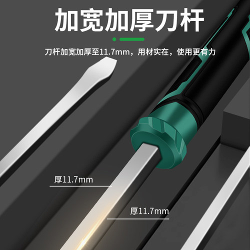 保联一字加长穿心螺丝刀车用扒胎棒大号平口起子改锥防身敲击撬棍 - 图0