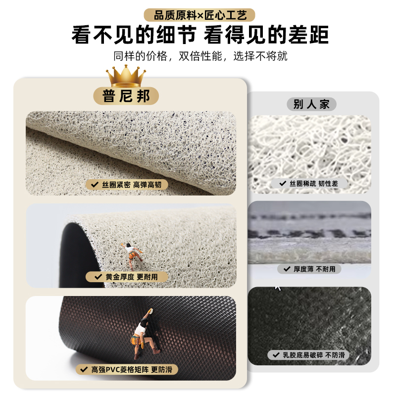 丝圈入户门地垫进门脚垫玄关家用户外门口防滑地毯绿色可裁剪门垫 - 图2