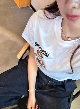 蓝白色串珠项链小清新