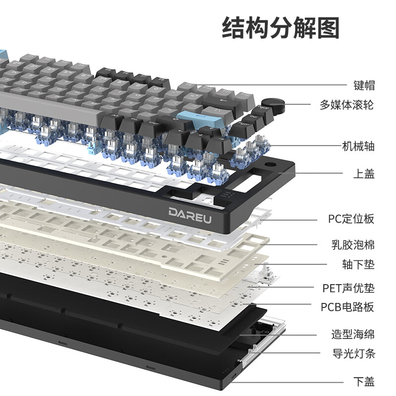 顺丰达尔优EK75三模机械键盘侧刻无线蓝牙客制化热插拔gasket游戏 - 图0